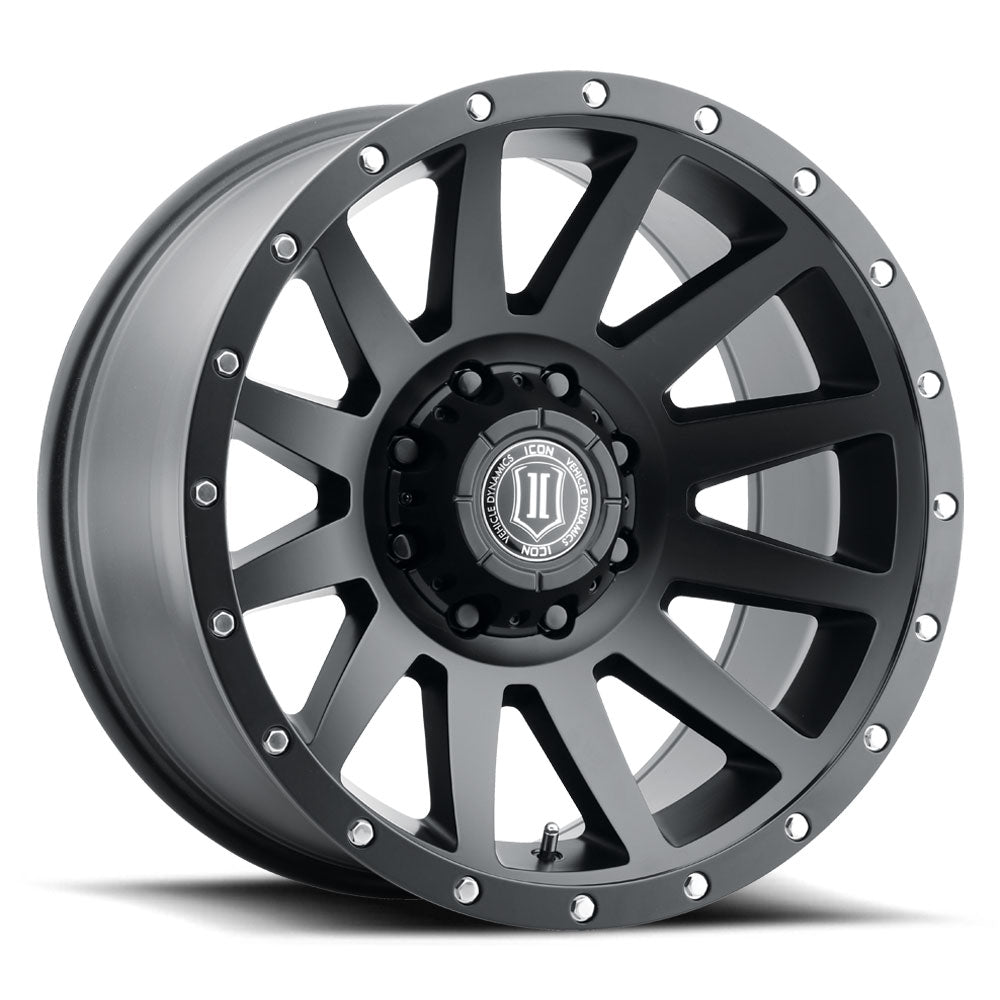 ICON Alloys Compression, Satin Black, 20 x 10 / 8 x 6.5, -19mm Offset,