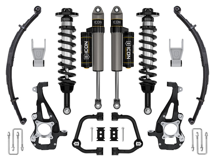 ICON 2021-2024 Ford F-150 4WD, 3.5-4.5" Lift, Stage 2 Suspension System, Tubular, w/ Leaf Packs