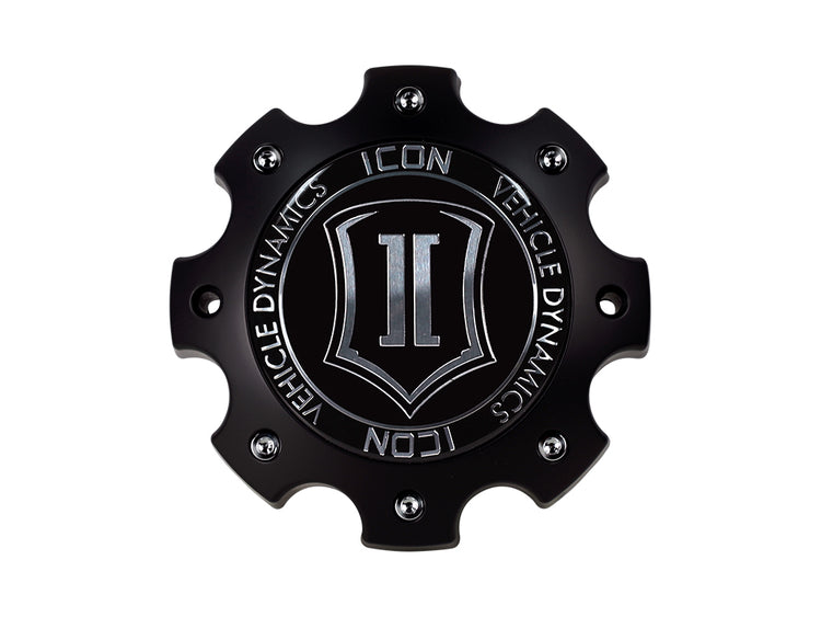 ICON ALLOYS - SHIELD/ALPHA SATIN BLACK CENTER CAP - 8 X 6.5 / 8 X 170