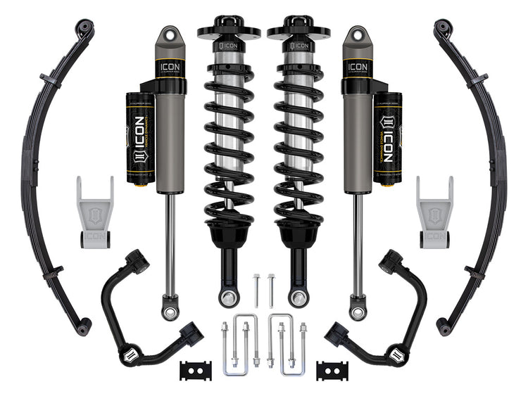 ICON 2021-2024 Ford F-150 Tremor, 2.5-3" Lift, Stage 2 Suspension System, Tubular, w/ Leaf Packs