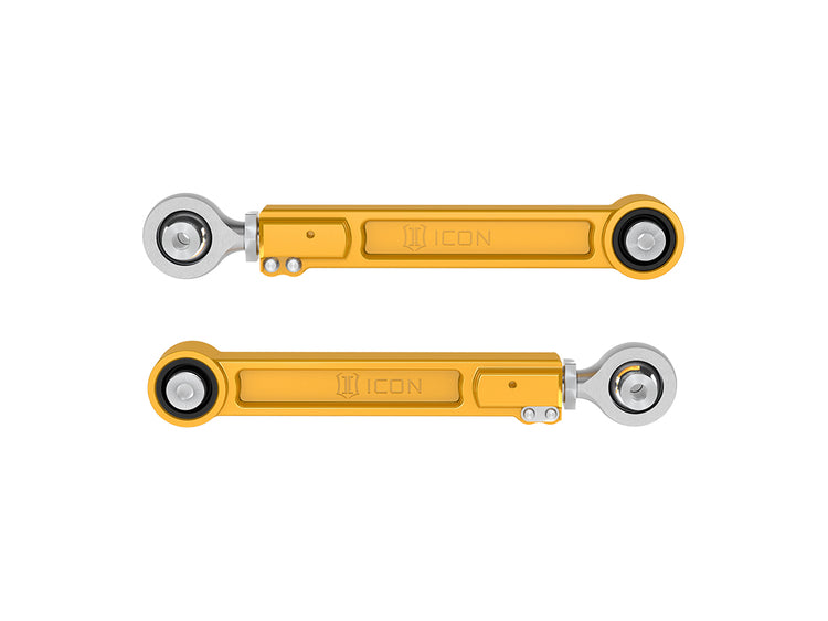 ICON 2022-2025 Toyota Tundra/2023-2025 Toyota Sequoia/2024-2025 Toyota Tacoma/Toyota Land Cruiser 250 Series/Lexus GX550/2025 Toyota 4Runner, Rear, Billet Upper Link Kit, Gold Anodizing