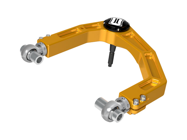 ICON 2024-2025 Toyota Tacoma/2024-2025 Toyota Land Cruiser 250 Series/2024-2025 Lexus GX550/2025 Toyota 4Runner, Front, Billet Upper Control Arms w/ Delta Joint Pro, Gold Anodizing