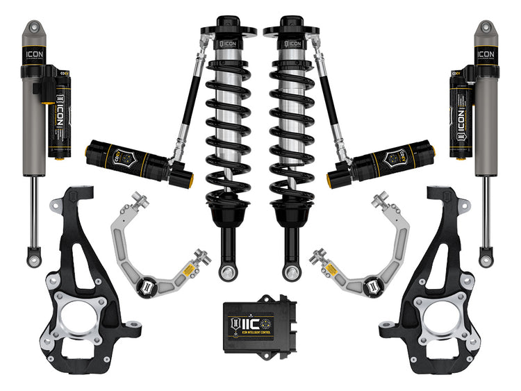 ICON 2021-2024 Ford F-150 4WD, 3.5-4.5" Lift, Stage 5 Suspension System, Billet