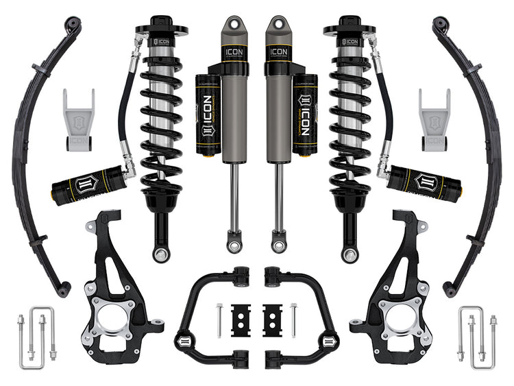 ICON 2021-2024 Ford F-150 4WD, 3.5-4.5" Lift, Stage 3 Suspension System, Tubular, w/ Leaf Packs