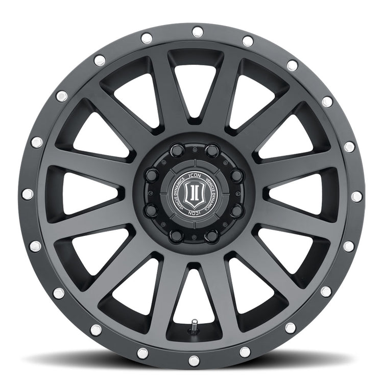 ICON Alloys Compression, Satin Black, 20 x 10 / 8 x 180, -19mm Offset, 4.75" BS